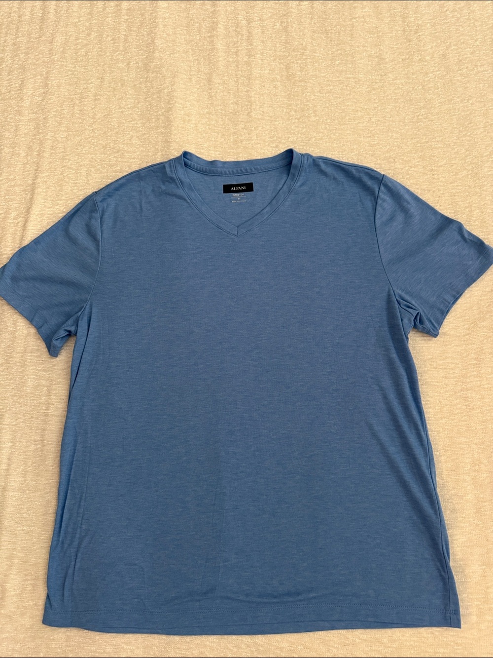 Alfani Men's Heathered Blue V-Neck Short Sleeve Tee